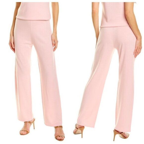 💕ST. JOHN💕 Wool Blend Pants Elasticized Waistband ~ Light Pink Medium M NWOT - Picture 1 of 12